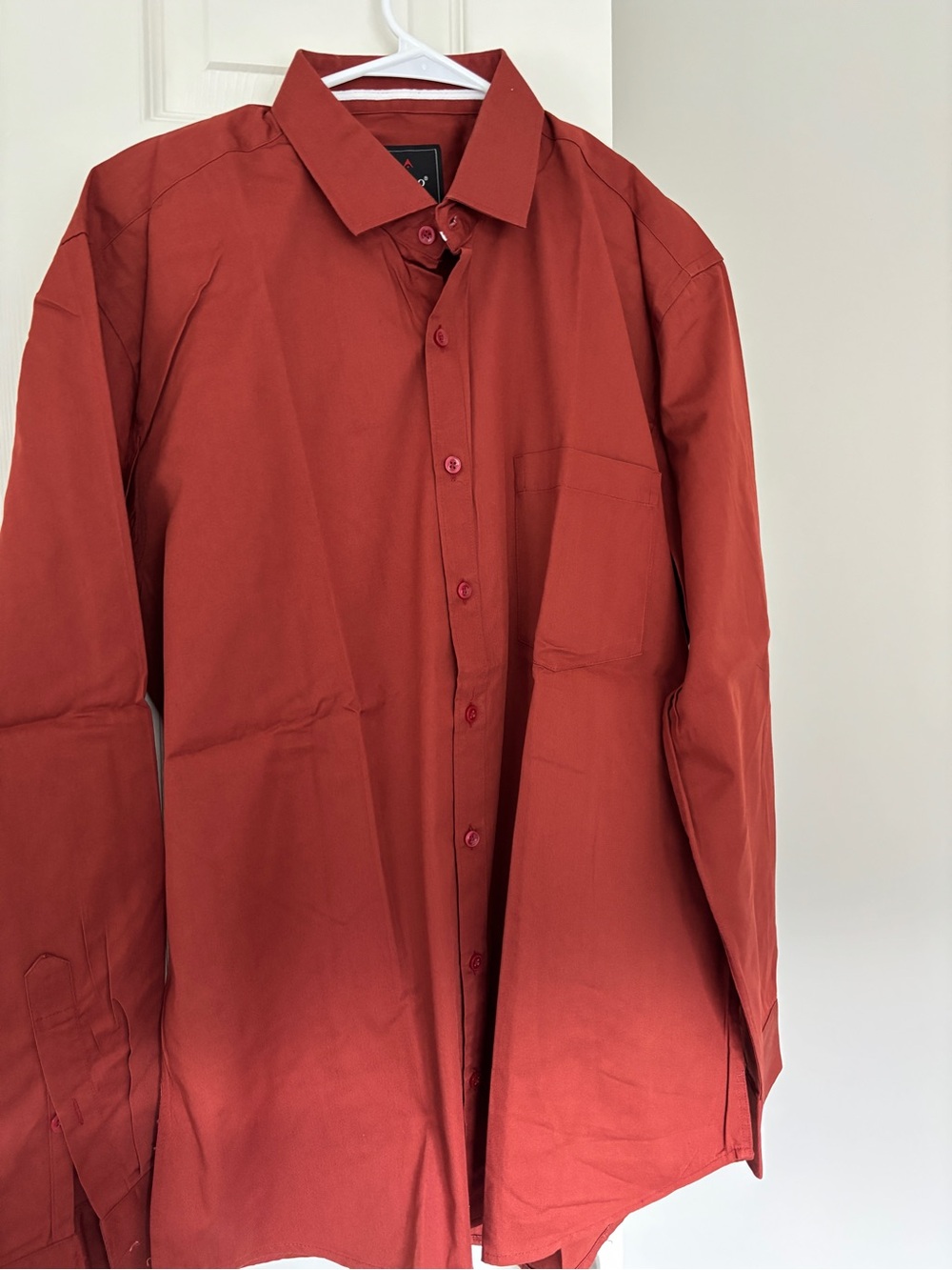 NEW Aviqo Men’s Dark Burnt Orange Formal Shirt XXL Pure Cotton NWOT